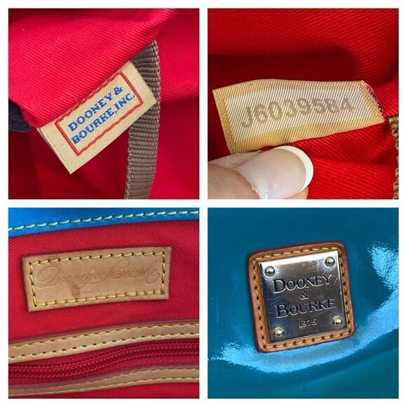 Dooney & Bourke Patent Extra Large Shopper Tote Turquoise Teal - Picture 8 of 14